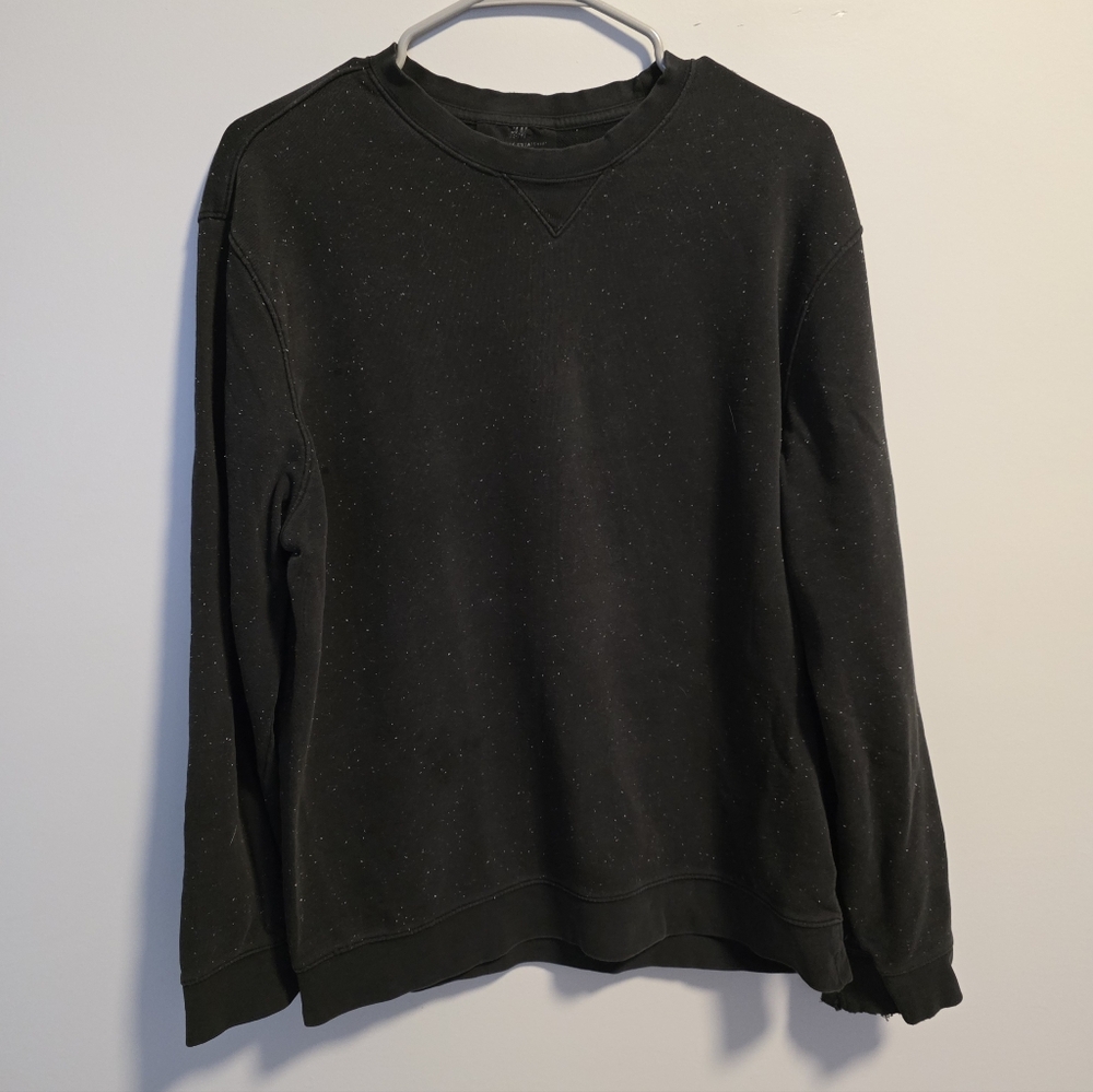 H&M Classic Womens Crewneck Sweatshirt Speckled Black